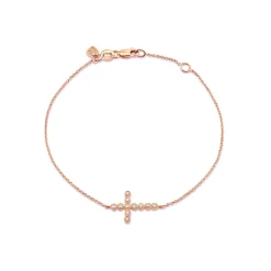 Gold & Diamond Cross Bracelet