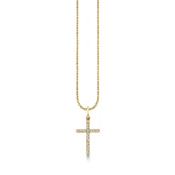 Gold & Diamond Cross Charm