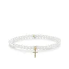 Gold & Diamond Cross on Pearls