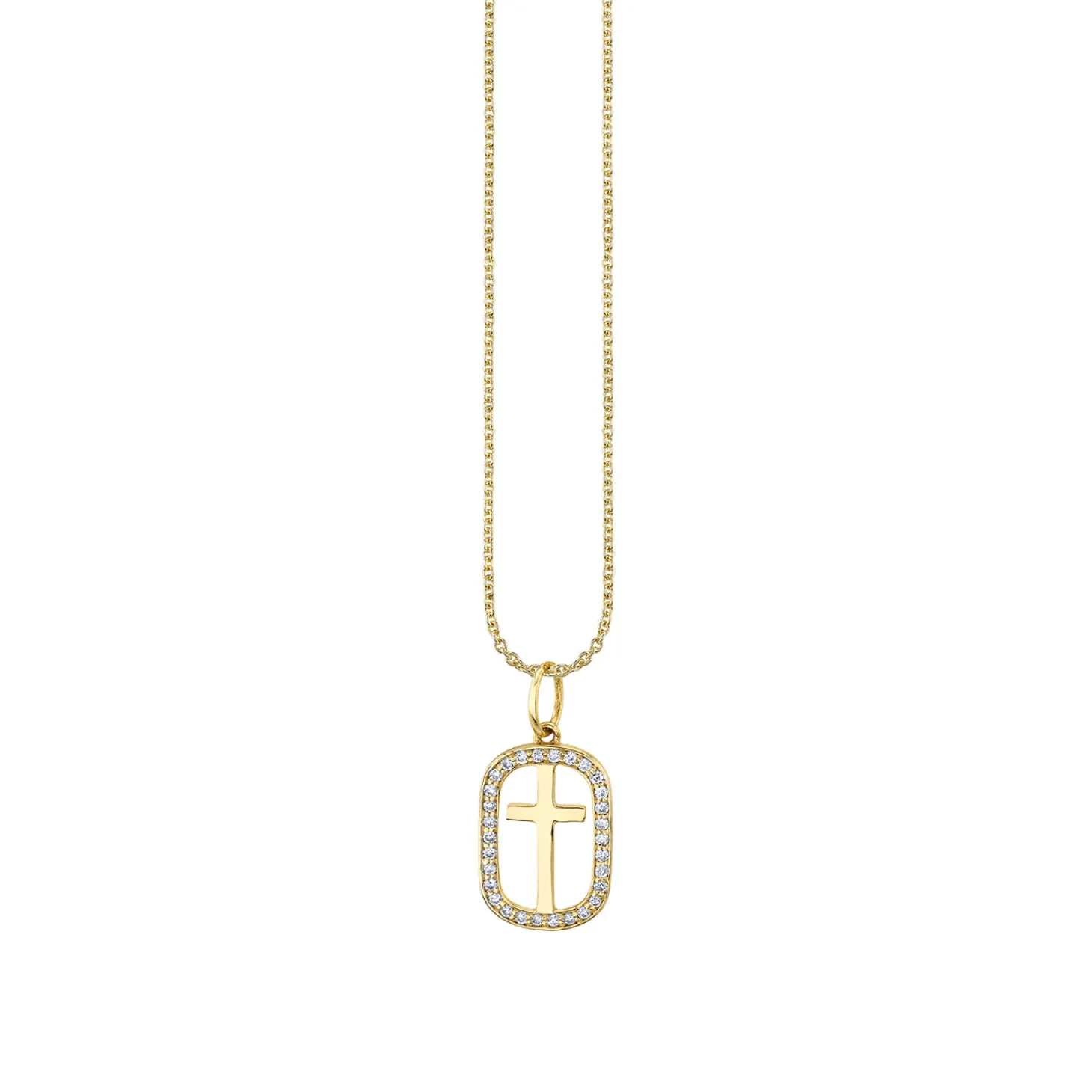 Gold & Diamond Cross Open Icon Charm