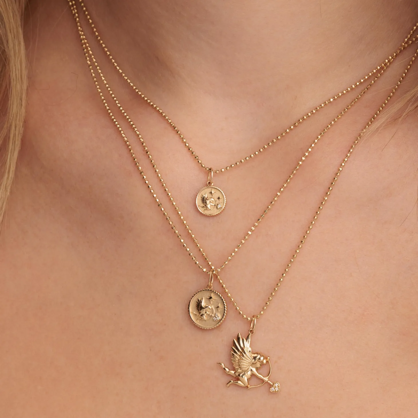 Gold & Diamond Cupid Charm