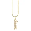 Gold & Diamond Custom Script Charm Necklace
