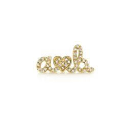 Gold & Diamond Custom Script Stud