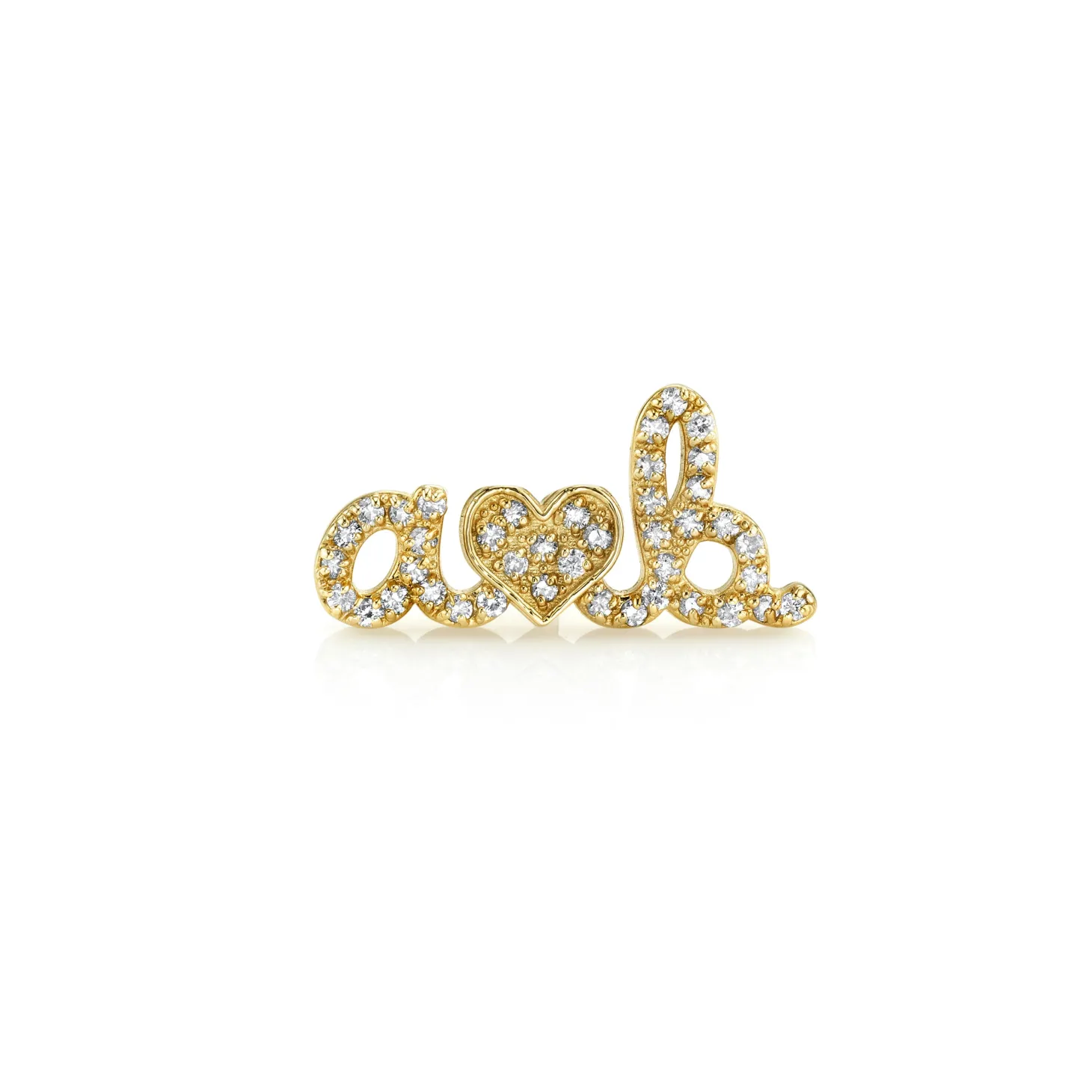 Gold & Diamond Custom Script Stud