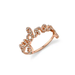 Gold & Diamond Custom Script Rings
