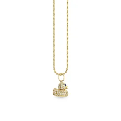 Gold & Diamond 3D Rubber Duck Charm