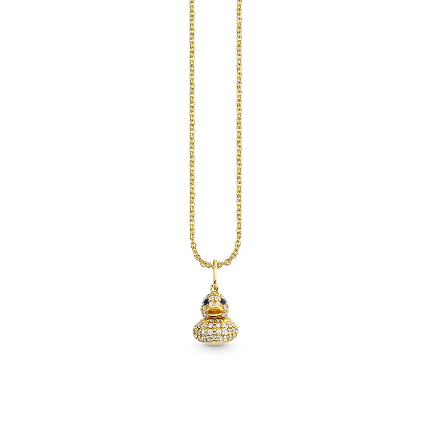 Gold & Diamond 3D Rubber Duck Charm