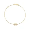 Gold & Diamond Daisy Flower Bracelet