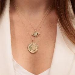 Gold & Diamond Desert Coin Charm