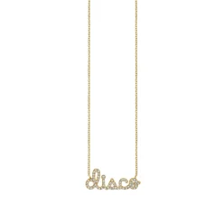 Gold & Diamond Disco Script Necklace