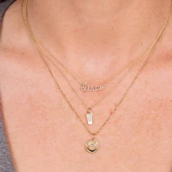 Gold & Diamond Disco Script Necklace