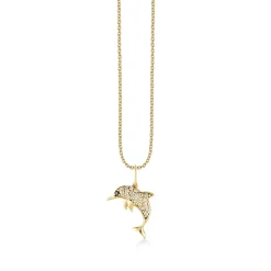 Gold & Diamond Dolphin Charm
