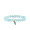 Gold & Diamond Dolphin Family on Aquamarine