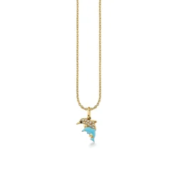 Gold & Diamond Dolphin Family Charm
