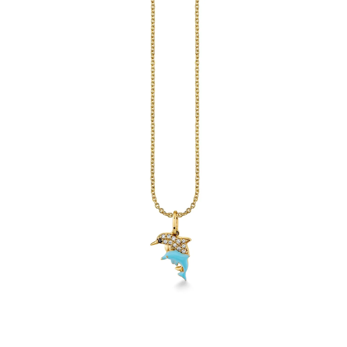 Gold & Diamond Dolphin Family Charm