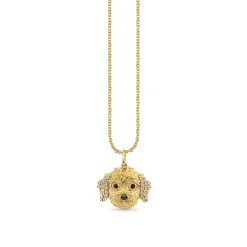 Gold & Diamond Doodle Dog Charm