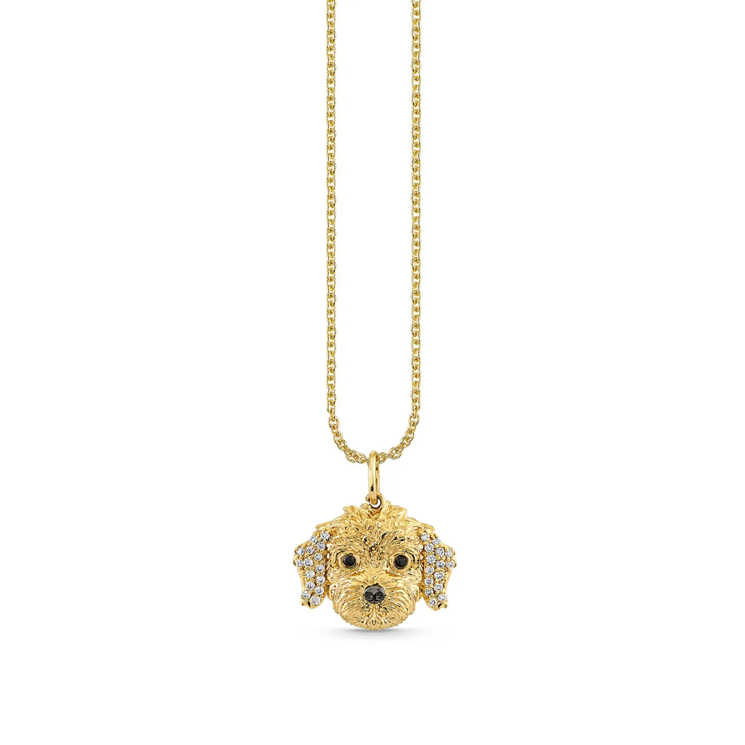Gold & Diamond Doodle Dog Charm