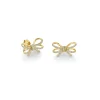Gold & Diamond Double Bow Stud