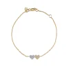 Gold & Diamond Double Heart Bracelet