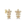 Gold & Diamond Double Plumeria Stud