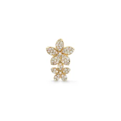 Gold & Diamond Double Plumeria Stud