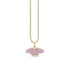 Gold & Diamond Enamel Celestial Moth Charm