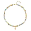 Gold & Diamond Enamel Fringe Multi Morganite Anklet