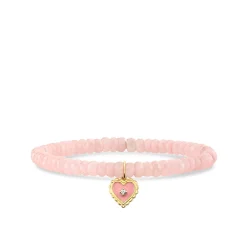 Gold & Diamond Enamel Heart on Grapolite