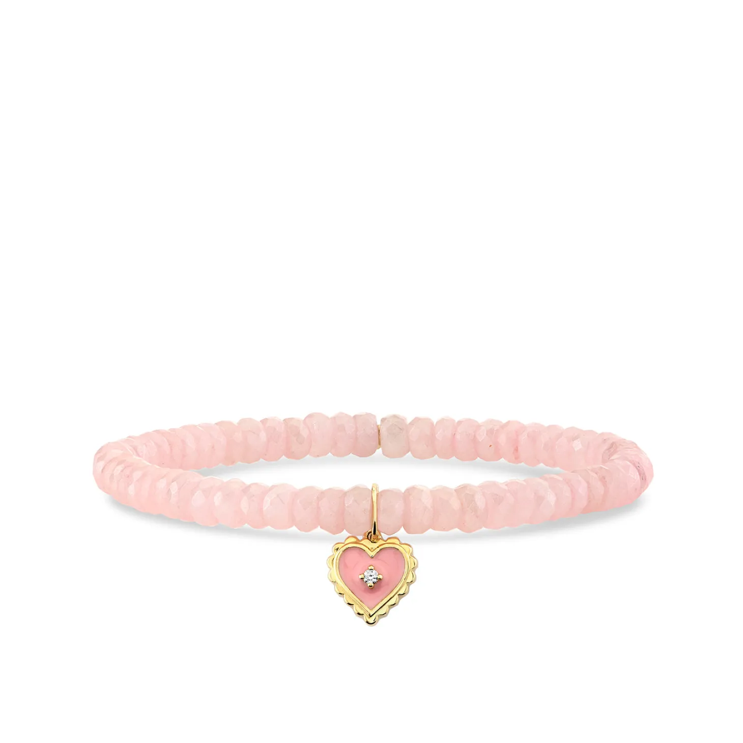 Gold & Diamond Enamel Heart on Grapolite