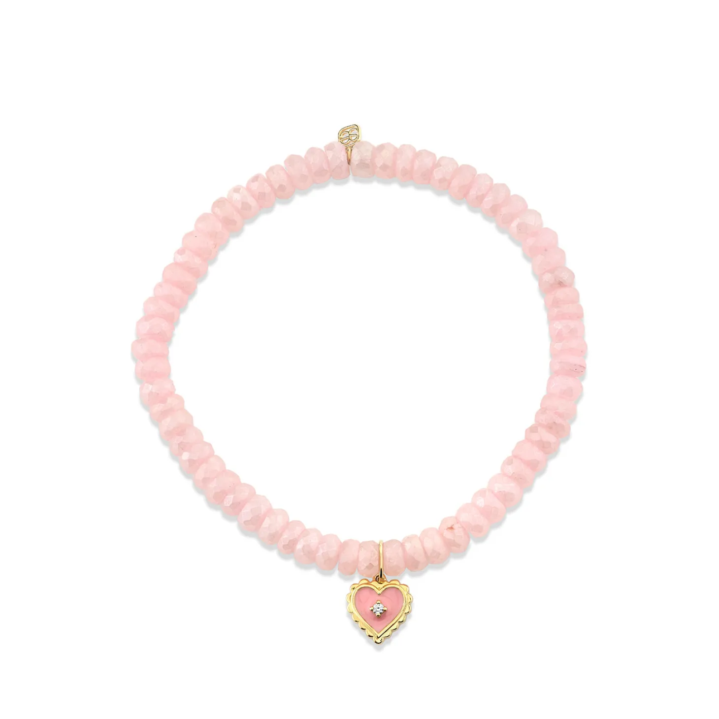 Gold & Diamond Enamel Heart on Grapolite