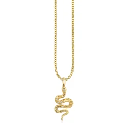 Gold & Diamond Etched Snake Charm