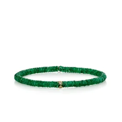 Gold & Diamond Eternity Rondelle on Aventurine