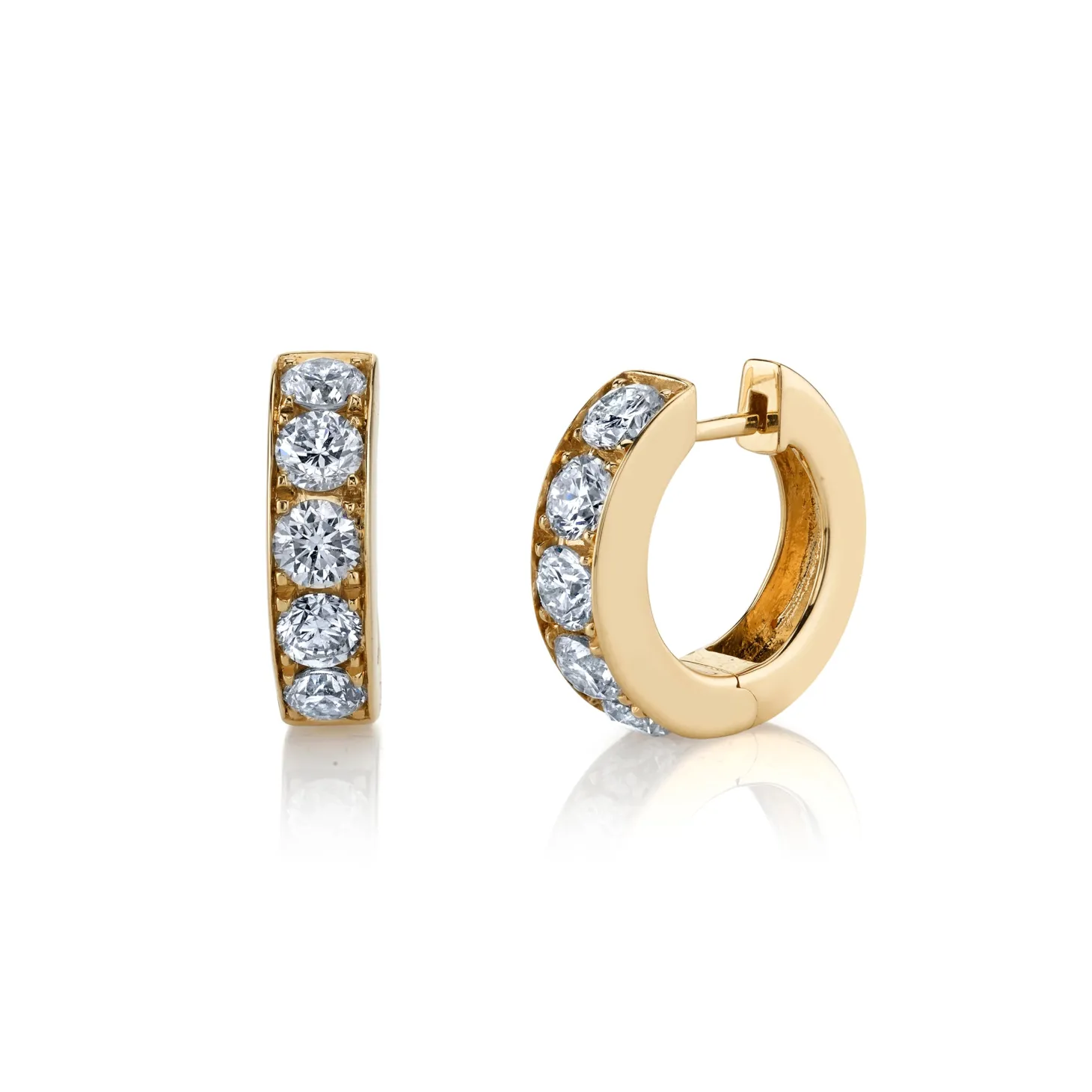 Gold & Diamond Extra Large Huggie Hoops