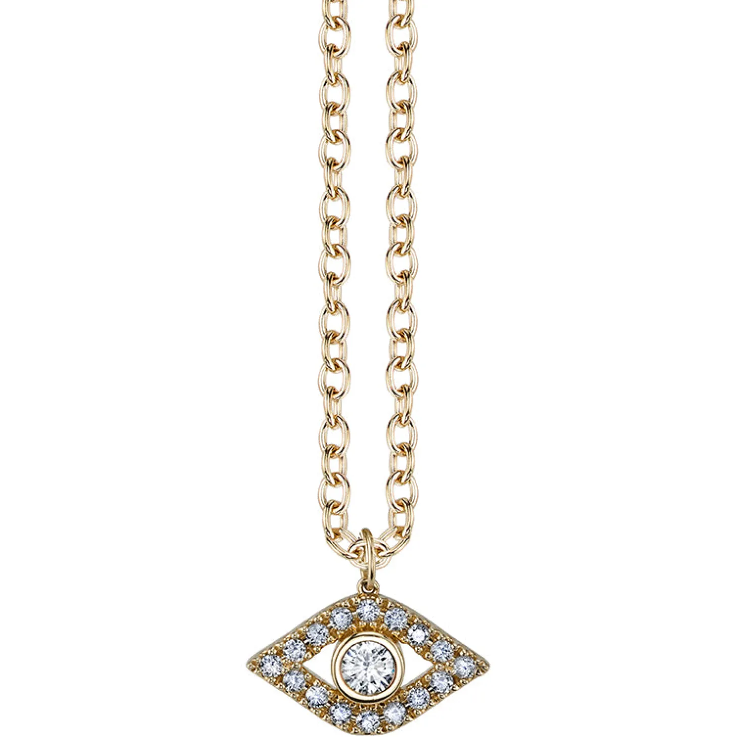 Gold & Diamond Extra Large Bezel Eye Charm