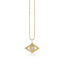 Gold & Diamond Extra Large Fluted Eye Charm