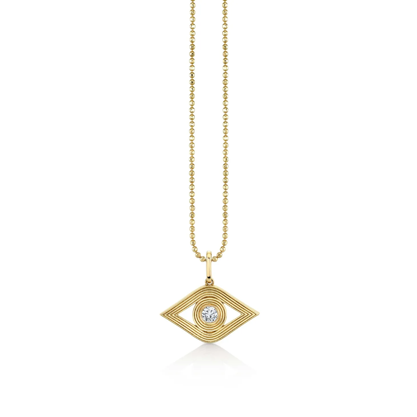 Gold & Diamond Extra Large Fluted Eye Charm