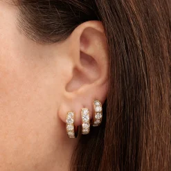 Gold & Diamond Extra Large Huggie Hoops