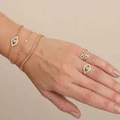 Gold & Diamond Extra Large Eye Bracelet