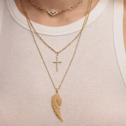 Gold & Diamond Extra Large Bezel Eye Necklace