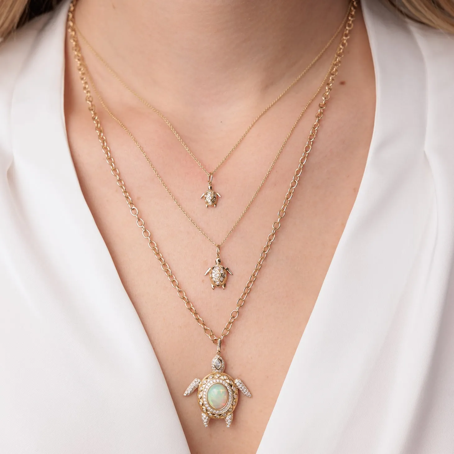 Gold & Diamond Extra Large Turtle Charm