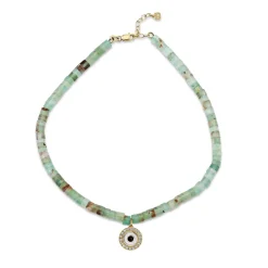 Gold & Diamond Eye Aquaprase Anklet