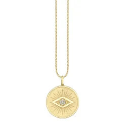 Gold & Diamond Eye Coin Charm