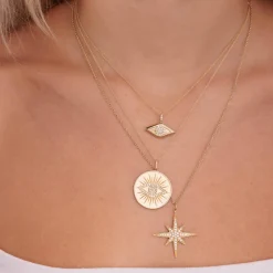 Gold & Diamond Eye Coin Charm