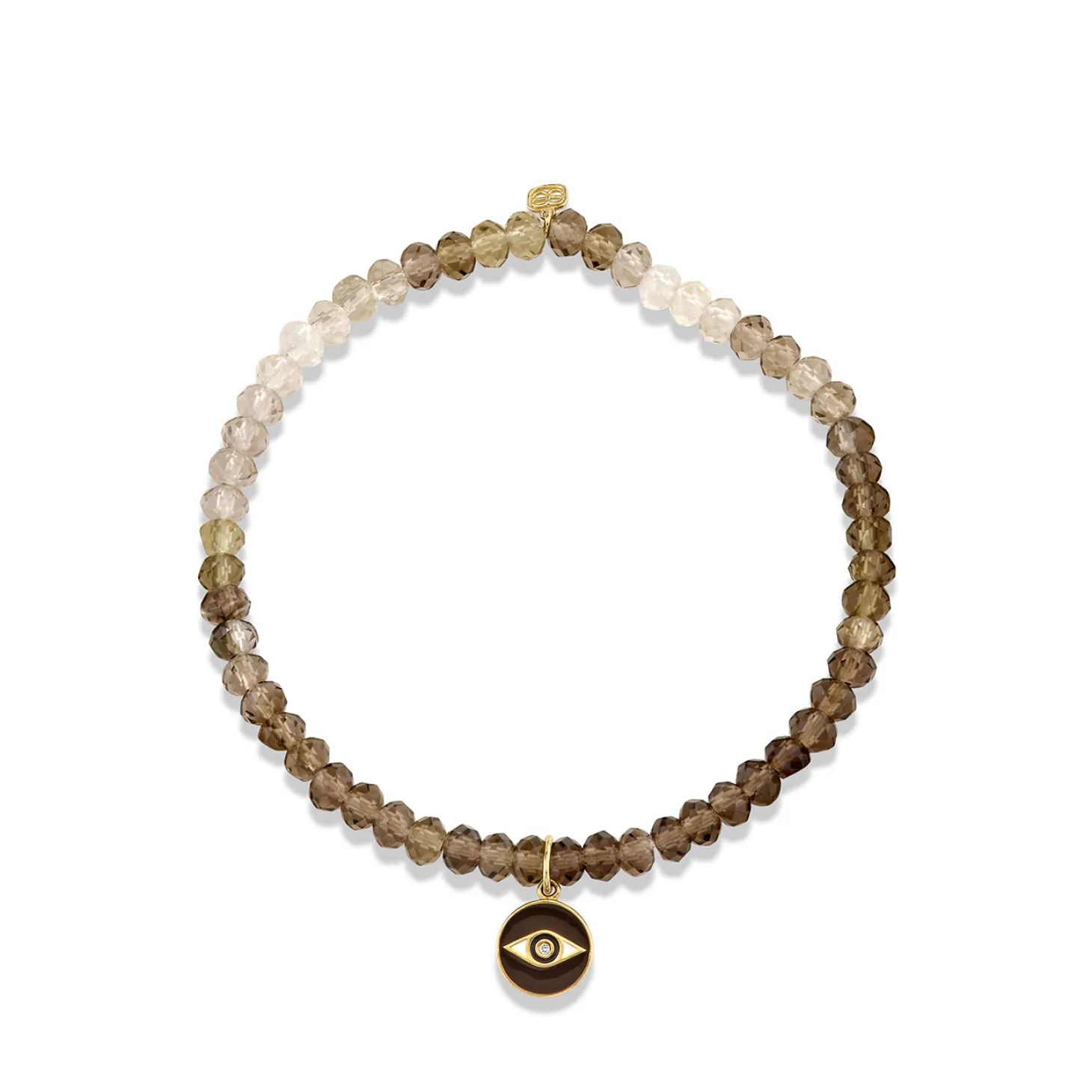 Gold & Diamond Eye Coin on Shaded Quartz