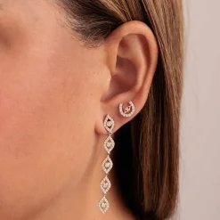 Gold & Diamond Eye Drop Earrings