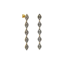 Gold & Diamond Eye Drop Earrings