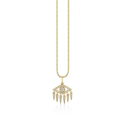 Gold & Diamond Eye Fringe Charm