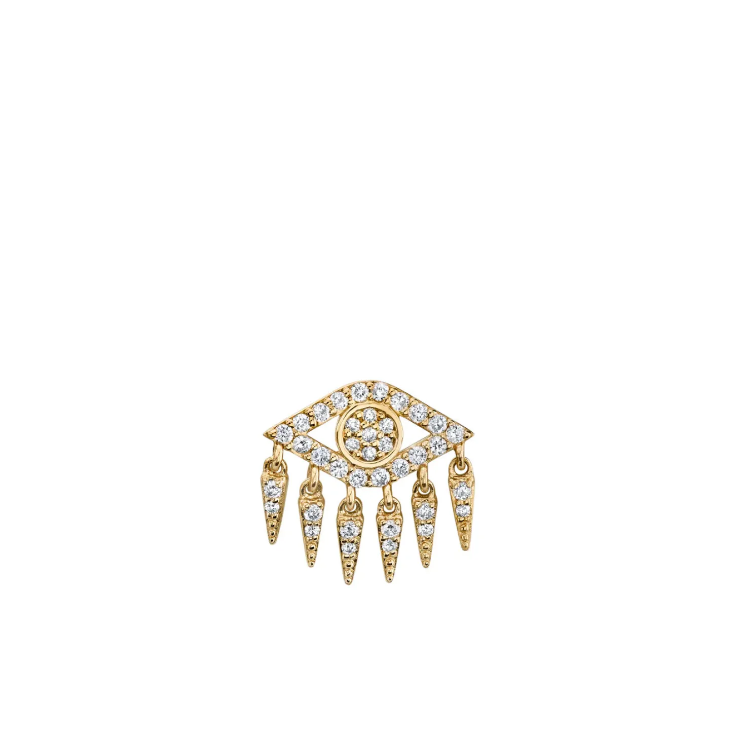 Gold & Diamond Eye Fringe Stud