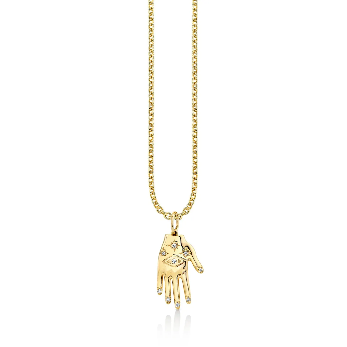 Gold & Diamond Eye Hand Charm