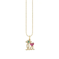 Gold & Diamond Eye Heart LA Necklace